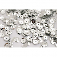 Пайетки россыпью арт.TBY-FLK032 8мм цв.01 серебряный уп.50г