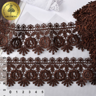 Кружево гипюр KRUZHEVO арт.TR.8GB0152 шир.40мм цв.07 коричневый, уп.9м