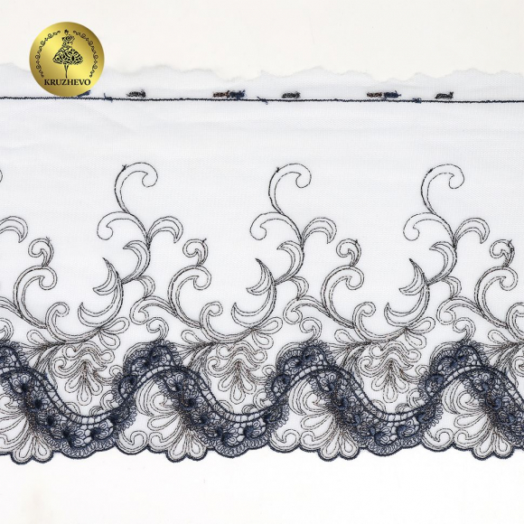 Кружево вышивка на сетке KRUZHEVO арт.TBY.OG75 шир.185мм цв.мульти,правая уп.6,5м Кружево вышивка на сетке KRUZHEVO арт.TBY.OG75 шир.185мм цв.мульти,правая уп.6,5м