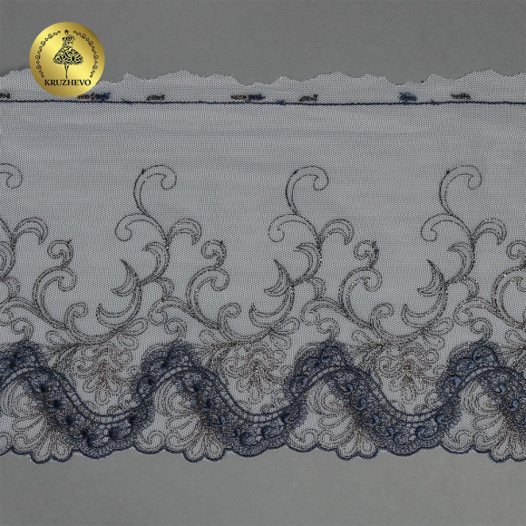 Кружево вышивка на сетке KRUZHEVO арт.TBY.OG75 шир.185мм цв.мульти,правая уп.6,5м Кружево вышивка на сетке KRUZHEVO арт.TBY.OG75 шир.185мм цв.мульти,правая уп.6,5м