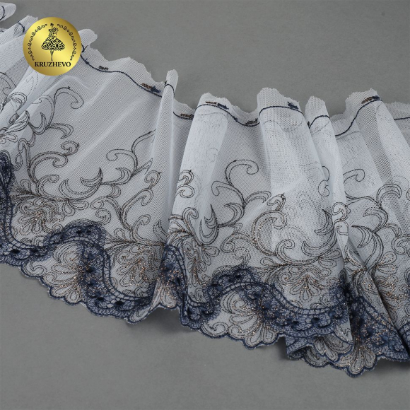 Кружево вышивка на сетке KRUZHEVO арт.TBY.OG75 шир.185мм цв.мульти,правая уп.6,5м Кружево вышивка на сетке KRUZHEVO арт.TBY.OG75 шир.185мм цв.мульти,правая уп.6,5м