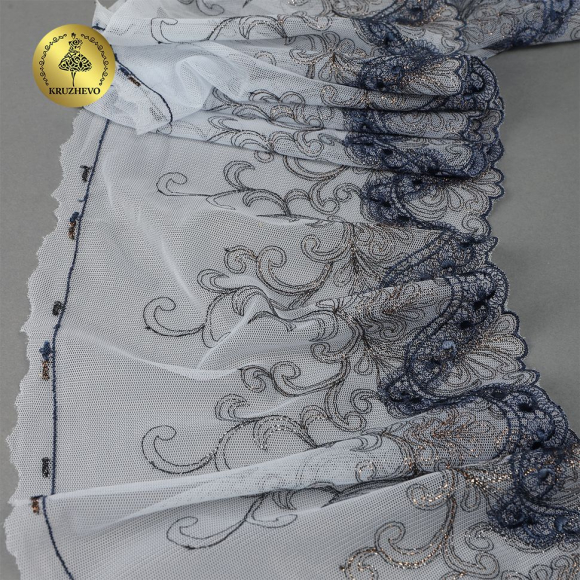 Кружево вышивка на сетке KRUZHEVO арт.TBY.OG75 шир.185мм цв.мульти,правая уп.6,5м Кружево вышивка на сетке KRUZHEVO арт.TBY.OG75 шир.185мм цв.мульти,правая уп.6,5м