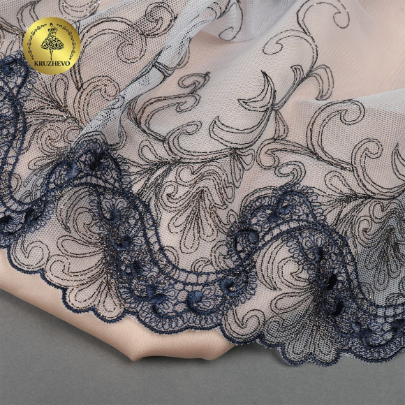 Кружево вышивка на сетке KRUZHEVO арт.TBY.OG75 шир.185мм цв.мульти,правая уп.6,5м Кружево вышивка на сетке KRUZHEVO арт.TBY.OG75 шир.185мм цв.мульти,правая уп.6,5м