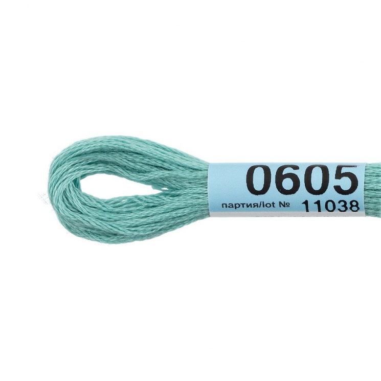 Нитки для вышивания Gamma мулине (0207-0819) 100% хлопок 24 x 8 м цв.0605 св.бирюза