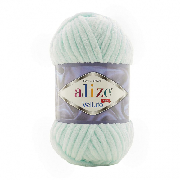 Пряжа для вязания Ализе Velluto (100% микрополиэстер) 5х100г/68м цв.015 водяная зелень