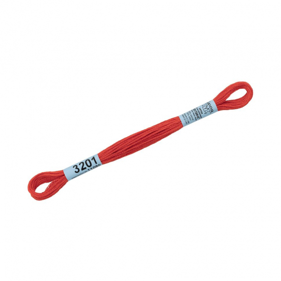 Нитки для вышивания Gamma мулине (3173-6115) 100% хлопок 24 x 8 м цв.3201 св.красный