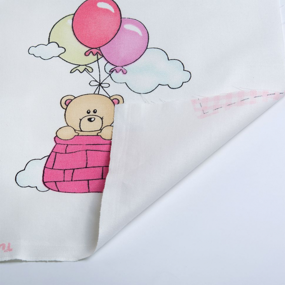 Ткань ранфорс Мишутки, арт.WH 12455-v02, 130г/м?,100% хлопок, шир.240см, цв.розовый, уп.3м