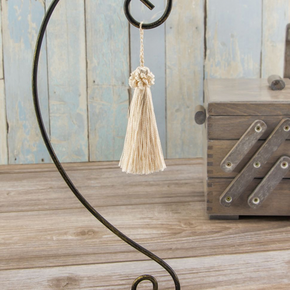 183441_Кисть декоративная на шнуре, длина 95 мм, цвет абрикосовый