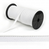 Шнур плоский х/б 12мм турецкое плетение цв.001 отбелка уп.50 м (на втулке)