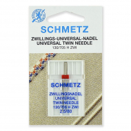 Иглы для бытовых швейных машин Schmetz стандартные двойные 130/705H ZWI №80/2.5, уп.1 игла