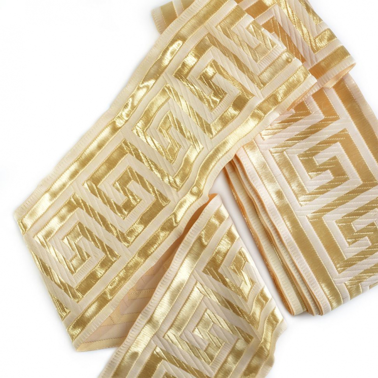 Лента отделочная жаккардовая арт.TBY.1907-3 шир.80мм цв.шелковое золото уп.8,2 м