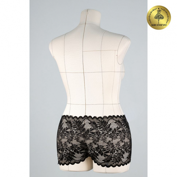 Кружево-стрейч KRUZHEVO арт.TBY.8017 шир.250мм цв.2 черный, уп.10м