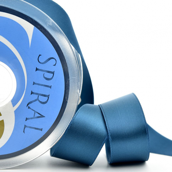 Лента атласная двусторонняя SAFISA, 15 мм, 25 м, цвет 79, морская волная