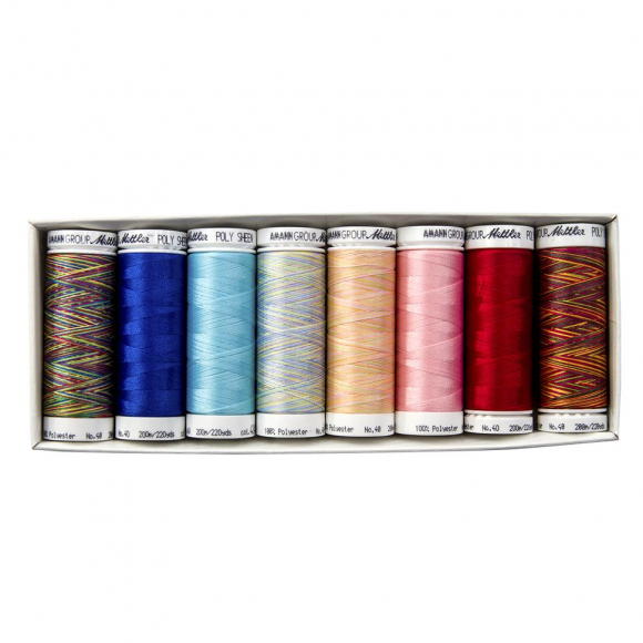 176774_Набор с нитками Poly Sheen в подарочной упаковке, 8 катушек