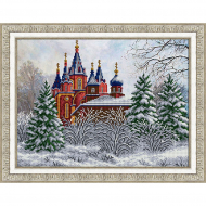 Набор для вышивания бисером ПАУТИНКА арт.Б-1496 Храм Державной иконы Божией Матери зимой 40х30 см Набор для вышивания бисером ПАУТИНКА арт.Б-1496 Храм Державной иконы Божией Матери зимой 40х30 см