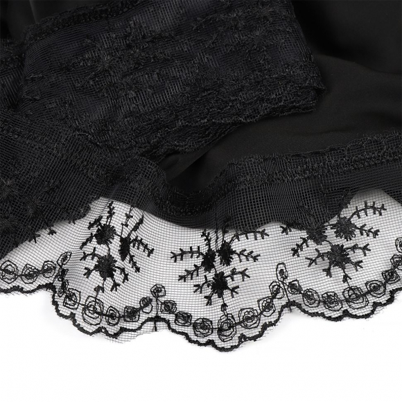 Кружево на сетке арт.TR 2007 шир.60мм цв.04 черный, уп.9м