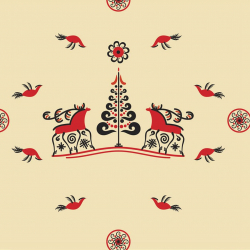 Ткань для пэчворка PEPPY Мезенские Узоры 135 г/м? 100% хлопок цв.МУ-17 св.бежевый уп.50х50 см