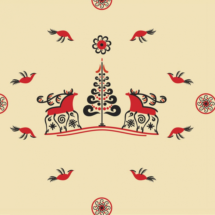 Ткань для пэчворка PEPPY Мезенские Узоры 135 г/м? 100% хлопок цв.МУ-17 св.бежевый уп.50х50 см