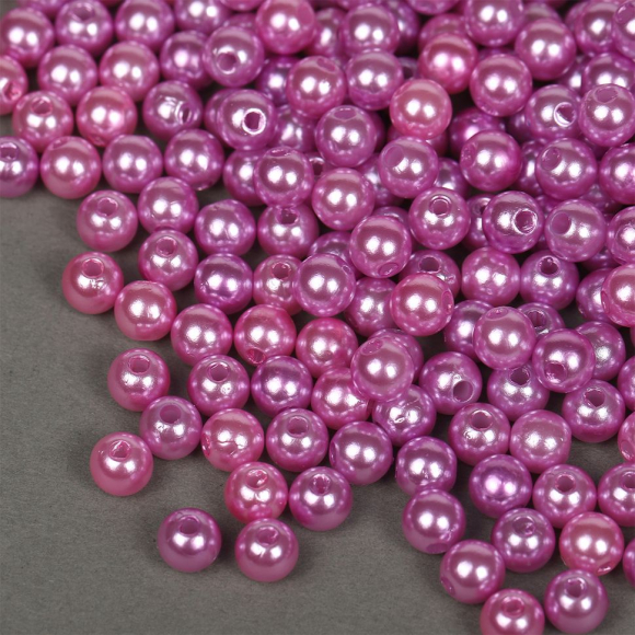 Бусины MAGIC 4 HOBBY круглые перламутр 6мм цв.093 т.сиреневый уп.50г (483шт)