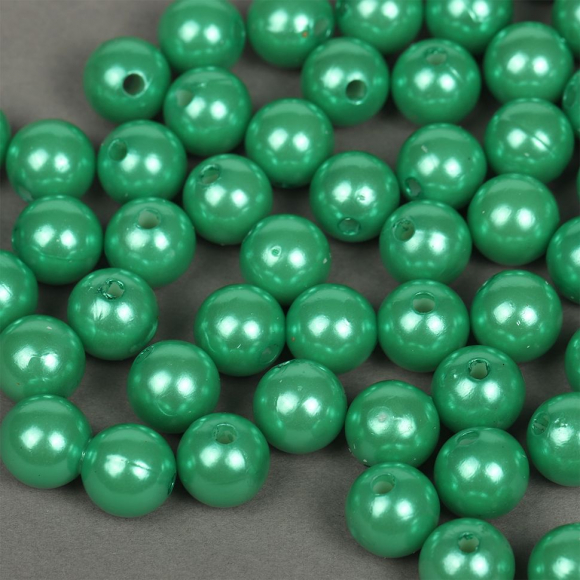 Бусины MAGIC 4 HOBBY круглые перламутр 12мм цв.035 изумруд уп.50г (53шт)