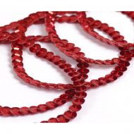 Пайетки на нитях 6мм Silver Base арт.TBY-FLKU06-SB цв.03 красный уп.73.12м