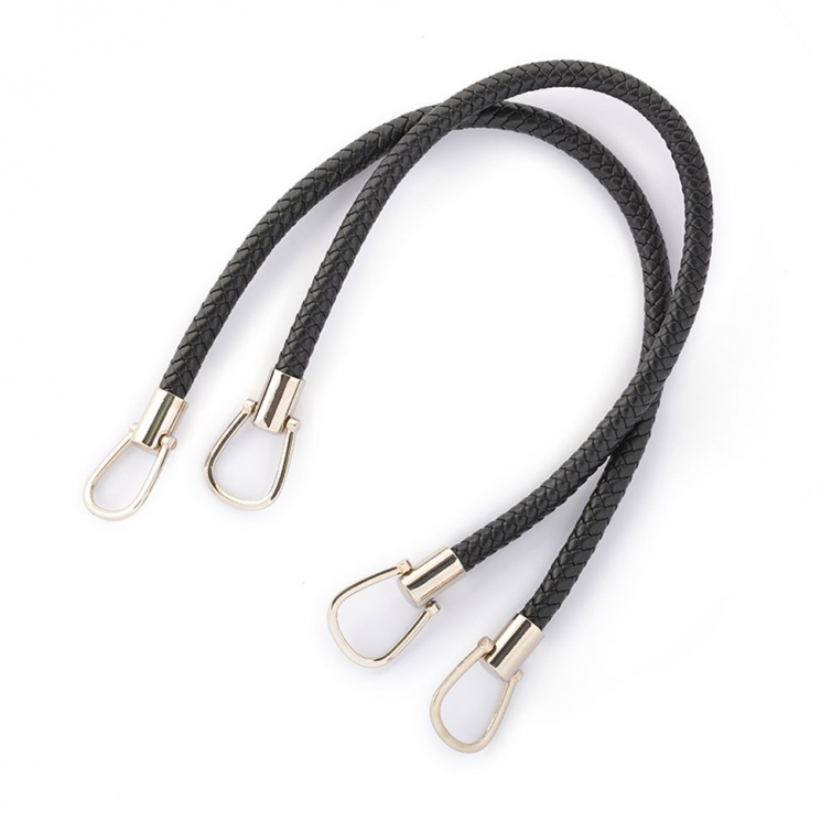 Ручка для сумки кожзам TBY.27366 55см цв.черный/никель уп.2шт