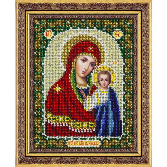 Набор для вышивания бисером ПАУТИНКА арт.Б-711 Пр.Богородица Казанская 14х18 см