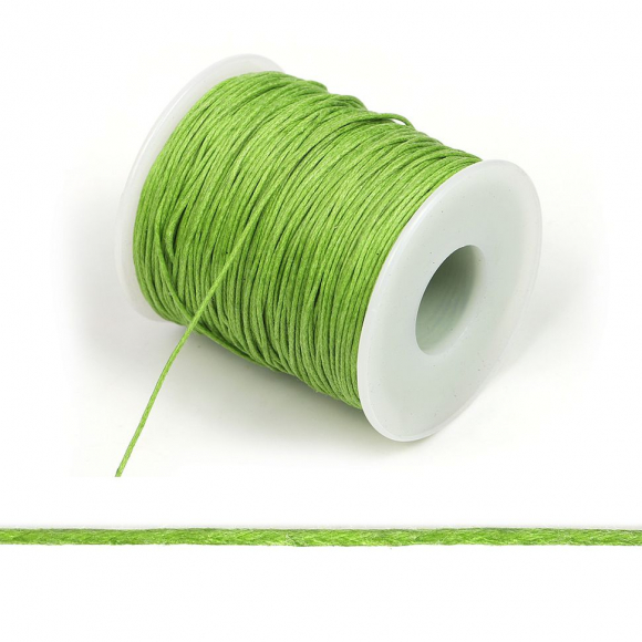 Шнур вощеный 1мм, 100% хлопок цв. 262 хаки уп.80м