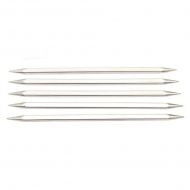 12129 Knit Pro Спицы чулочные для вязания Nova cubics 4мм/20см, никелированная латунь, серебристый, 5шт
