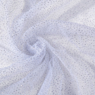 Фатин с блестками арт.1624-14 шир.150см 100% полиэстер цв.белый рул.15-28м