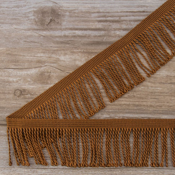 Бахрома витая, 60 мм, цвет светло-коричневый