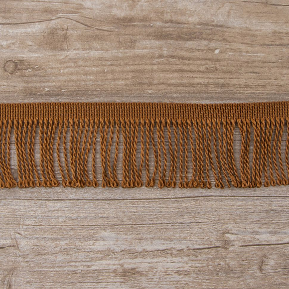Бахрома витая, 60 мм, цвет светло-коричневый
