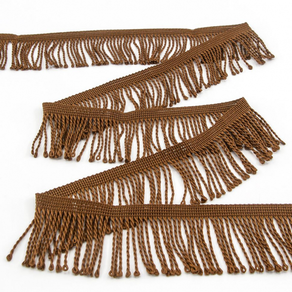 Бахрома витая, 60 мм, цвет светло-коричневый