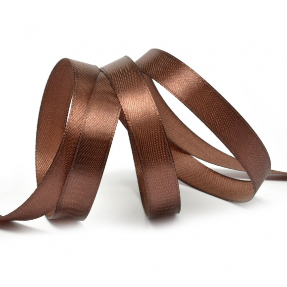 Лента атласная 12мм цв.3139 т.коричневый IDEAL уп.27,4 м