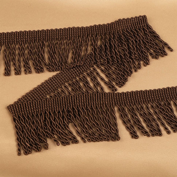 Бахрома для штор арт.0390-0910 цв.6470 шир.62мм цв.коричневый уп.10м