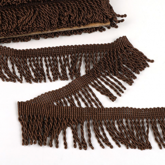 Бахрома для штор арт.0390-0910 цв.6470 шир.62мм цв.коричневый уп.10м