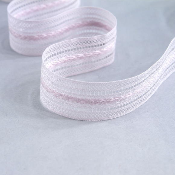 177927_Мерсеризованное хлопковое кружево, 26 мм, цвет розовый