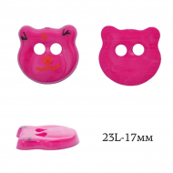 Пуговицы пластик Мишка TBY.P-1917 цв.16 фуксия 17мм, на 2 прокола, 400 шт