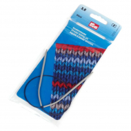 211230 PRYM Спицы круговые для вязания с гибкой черной леской 3мм 40см алюминий уп.1шт