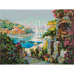 Кристальная мозаика на подрамнике ФРЕЯ арт.ALPD-036 Пристань 40х30 см