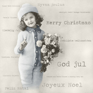 98696_Салфетки трехслойные для декупажа, коллекция "Lunch" Sagen Vintage Design "Рождественская девочка"