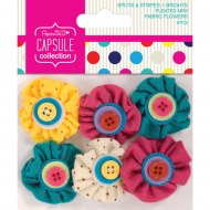 69061_Мини цветы декоративные из ткани Spots & Stripes Brights