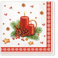 184720_Салфетки трехслойные для декупажа, коллекция "Lunch"  TETЕ a TETE "Свеча в рамке"