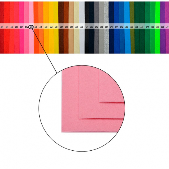 Фетр листовой жесткий Magic 4 Hobby 1мм 20х30см арт.FLT-H1 уп.10 листов цв.613 св.розовый