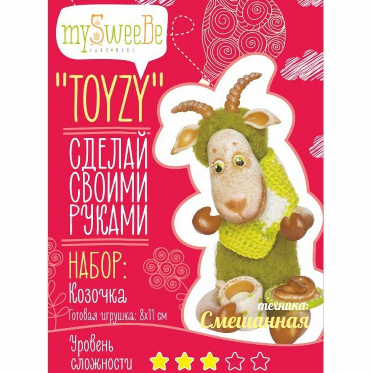 Набор для изготовления текстильной игрушки Toyzy арт.TZ-M001 "Коза" Смешанный