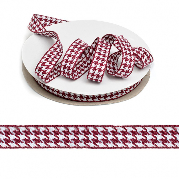 Тесьма TBY декоративная Гусиные лапки DT03152 шир.15мм цв.02 бордовый уп.22,9м