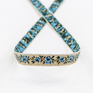 109385_Лента жаккардовая с люрексом SAFISA, 10 мм, 15 м, цвет 02