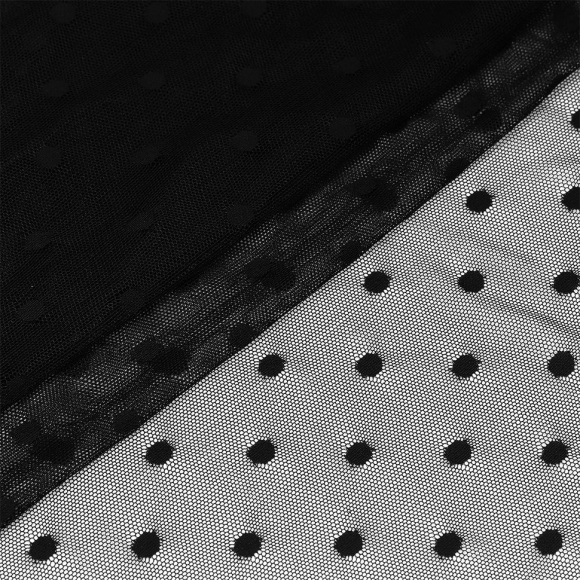 Сетка эластичная Горох KRUZHEVO арт.TBY.00129 ш.160см цв.02 черный рул.254м