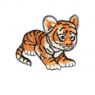 Термоаппликации вышитые арт.TBY.ND.03 Тигренок 60х50мм цв.оранж/черный/бел. уп.10шт