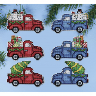184414_Набор для вышивания елочных украшений "Праздничные пикапы"